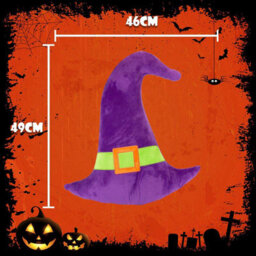 Witch Wall Decoration Halloween Themed Plush 49Cm X 46Cm Purple X 1 - thumbnail 2