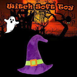 Witch Wall Decoration Halloween Themed Plush 49Cm X 46Cm Purple X 1 - thumbnail 3