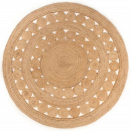 Berkfield Durable Area Rug Braided Design Jute 180 Cm Round - thumbnail 2