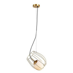Luminosa Lighting Luminosa Modern Hanging Pendant Golden 1 Light  With Gold, White Shade, E27 - thumbnail 2