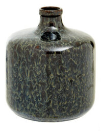 Orsina Blue Bottle Vase, Boho Chic Decorative Vase, Contemporary Stoneware Tall Vase, Large Dark Blue Vase Decor