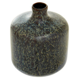 Orsina Blue Bottle Vase, Boho Chic Decorative Vase, Contemporary Stoneware Tall Vase, Large Dark Blue Vase Decor - thumbnail 4