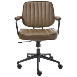 Beliani Desk Chair Berne Faux Leather Brown - thumbnail 5
