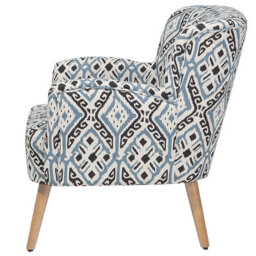 Beliani Armchair Tumba With Footstool Fabric Multicolour - thumbnail 7