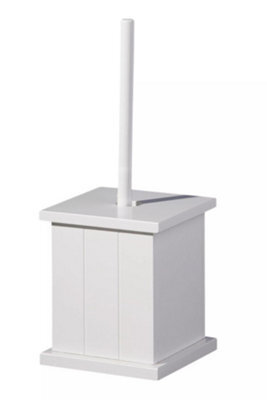 Orsina White Wooden Toilet Brush Holder,sturdy Loo Brush & Holder Set,durable Pine Wood,bathroom Cleaning Accessory - image 1