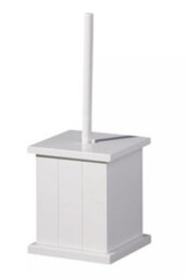 Orsina White Wooden Toilet Brush Holder,sturdy Loo Brush & Holder Set,durable Pine Wood,bathroom Cleaning Accessory