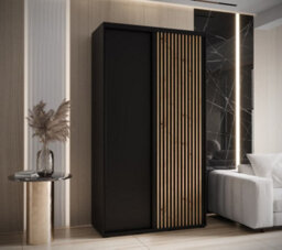 Arte Sleek Sapporo Sliding Door Wardrobe In Black For Modern Storage Needs  (H)2050mm (W)1300mm (D)600mm - thumbnail 1