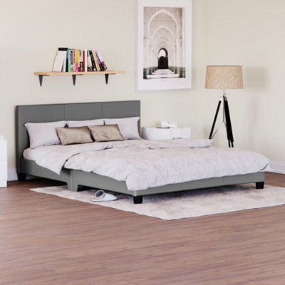 Lassic Vida Designs Lisbon Grey 5Ft King Size Ukkr Faux Leather Bed Frame - image 1