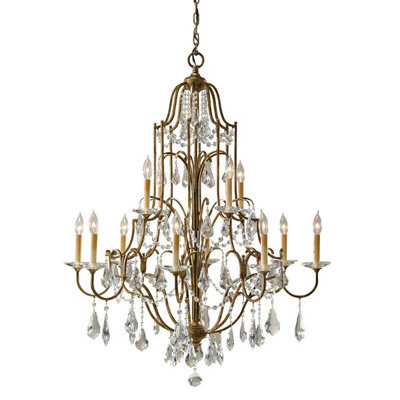 Elegant 12 Bulb Oxidized Bronze Chandelier Pendant Light With Led E14 Bulbs