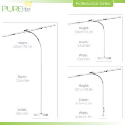 Purelite Aurora Quad 3-In-1 Led Floor Table And Clamp Lamp 4 Heads 1600 Lumens - thumbnail 5