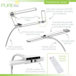 Purelite Aurora Quad 3-In-1 Led Floor Table And Clamp Lamp 4 Heads 1600 Lumens - thumbnail 4