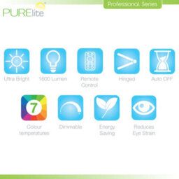 Purelite Aurora Quad 3-In-1 Led Floor Table And Clamp Lamp 4 Heads 1600 Lumens - thumbnail 7