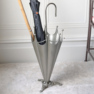 Dibor Vintage Silver Freestanding Indoor Umbrella Stand - image 1