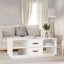 Walplus Coffee Table White 100X50X41 Cm Solid Wood Pine - thumbnail 1