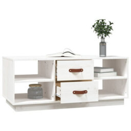 Walplus Coffee Table White 100X50X41 Cm Solid Wood Pine - thumbnail 4