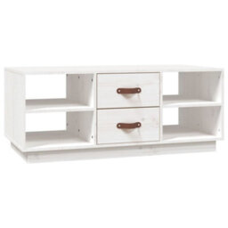 Walplus Coffee Table White 100X50X41 Cm Solid Wood Pine - thumbnail 2
