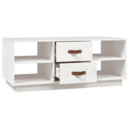 Walplus Coffee Table White 100X50X41 Cm Solid Wood Pine - thumbnail 6