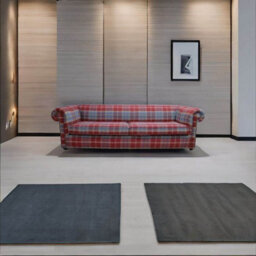 Chesterfield 1930's 4 Seater Balmoral Ruby Red Check P&s Fabric Sofa In Classic Style - thumbnail 2
