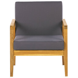 Beliani Garden Lounge Set With Table 4 Seater Pallano Acacia Wood Dark Grey - thumbnail 7