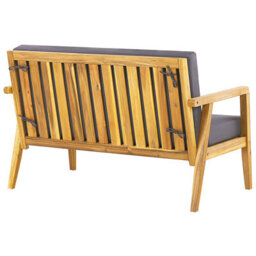 Beliani Garden Lounge Set With Table 4 Seater Pallano Acacia Wood Dark Grey - thumbnail 6