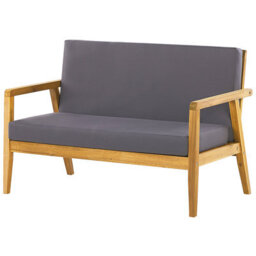 Beliani Garden Lounge Set With Table 4 Seater Pallano Acacia Wood Dark Grey - thumbnail 5
