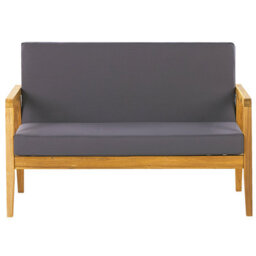 Beliani Garden Lounge Set With Table 4 Seater Pallano Acacia Wood Dark Grey - thumbnail 4
