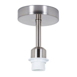 Happy Homewares Brushed Satin Nickel Ceiling Light Fitting For Industrial Style Light Bulbs - thumbnail 1