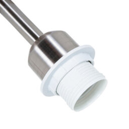 Happy Homewares Brushed Satin Nickel Ceiling Light Fitting For Industrial Style Light Bulbs - thumbnail 3