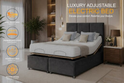 Royal Elegance Adjustable Bed With Mattress And Headboard Blue - thumbnail 6