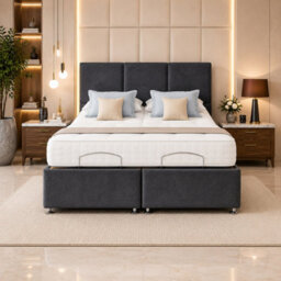 Royal Elegance Adjustable Bed With Mattress And Headboard Blue - thumbnail 2