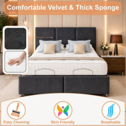 Royal Elegance Adjustable Bed With Mattress And Headboard Blue - thumbnail 5