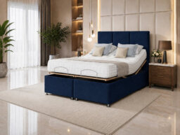 Royal Elegance Adjustable Bed With Mattress And Headboard Blue - thumbnail 1