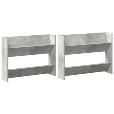 Berkfield Modern Wall Shoe Cabinets 2 Pcs Concrete Grey 80X18X60 Cm Engineered Wood - image 1