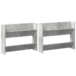 Berkfield Modern Wall Shoe Cabinets 2 Pcs Concrete Grey 80X18X60 Cm Engineered Wood - thumbnail 1