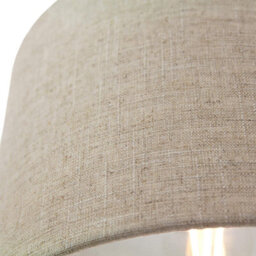 Happy Homewares Contemporary And Stylish Natural Linen 14 Lamp Shade In Oatmeal - 35Cm Diameter - thumbnail 3