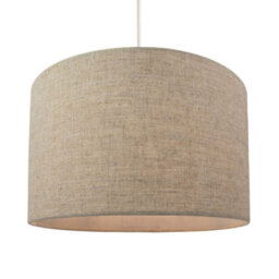 Happy Homewares Contemporary And Stylish Natural Linen 14 Lamp Shade In Oatmeal - 35Cm Diameter - thumbnail 2