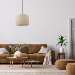 Happy Homewares Contemporary And Stylish Natural Linen 14 Lamp Shade In Oatmeal - 35Cm Diameter - thumbnail 5