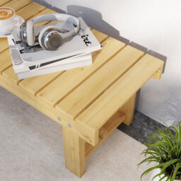 Outsunny 1.1M Outdoor Garden Bench Patio Loveseat Fir Wood 2 Person - thumbnail 9