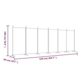 Berkfield 6-Panel Room Divider Anthracite 520X180 Cm Fabric - thumbnail 8