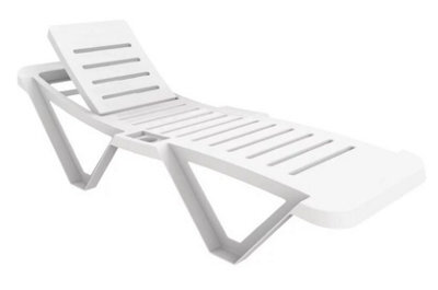 Sanobi White Garden Sun Lounger Recliners Pack Of 2 - image 1