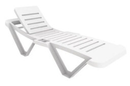 Sanobi White Garden Sun Lounger Recliners Pack Of 2 - thumbnail 1