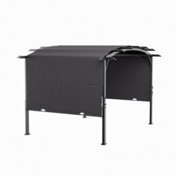 Breeins Retractable Arc-Shaped Mteal Steel Framed Garden Pergola Dark Grey - thumbnail 3