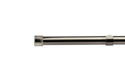 Unknown 16-19mm Fenton Extendable Eyelet Metal Curtain Pole Set Black Silk 160-300Cm - image 1