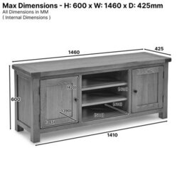 The Furniture Market Rustic Oak Widescreen Tv Unit Cabinet Up To 60 Tv Size - thumbnail 9