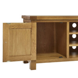 The Furniture Market Rustic Oak Widescreen Tv Unit Cabinet Up To 60 Tv Size - thumbnail 5