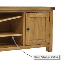 The Furniture Market Rustic Oak Widescreen Tv Unit Cabinet Up To 60 Tv Size - thumbnail 6
