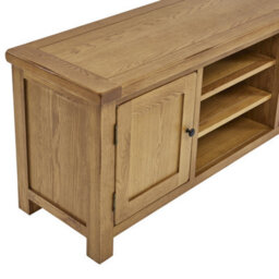 The Furniture Market Rustic Oak Widescreen Tv Unit Cabinet Up To 60 Tv Size - thumbnail 7