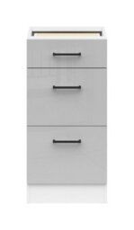 Impact Furniture 400mm Kitchen Drawer Base Unit Cabinet 40Cm Cupboard Light Grey Gloss Junona - thumbnail 2