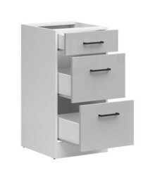 Impact Furniture 400mm Kitchen Drawer Base Unit Cabinet 40Cm Cupboard Light Grey Gloss Junona - thumbnail 4