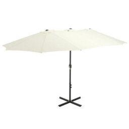 Walplus Garden Parasol With Aluminium Pole 460X270 Cm Sand - thumbnail 1